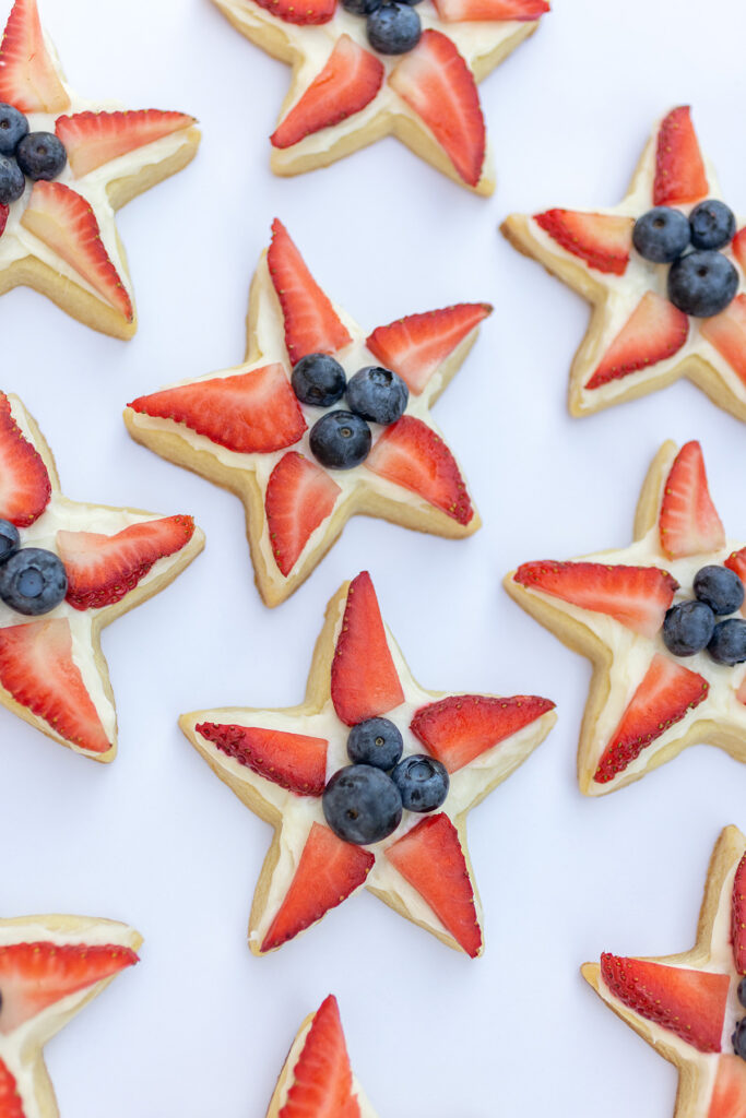 July 4th Fruit Pizza Sugar Cookies