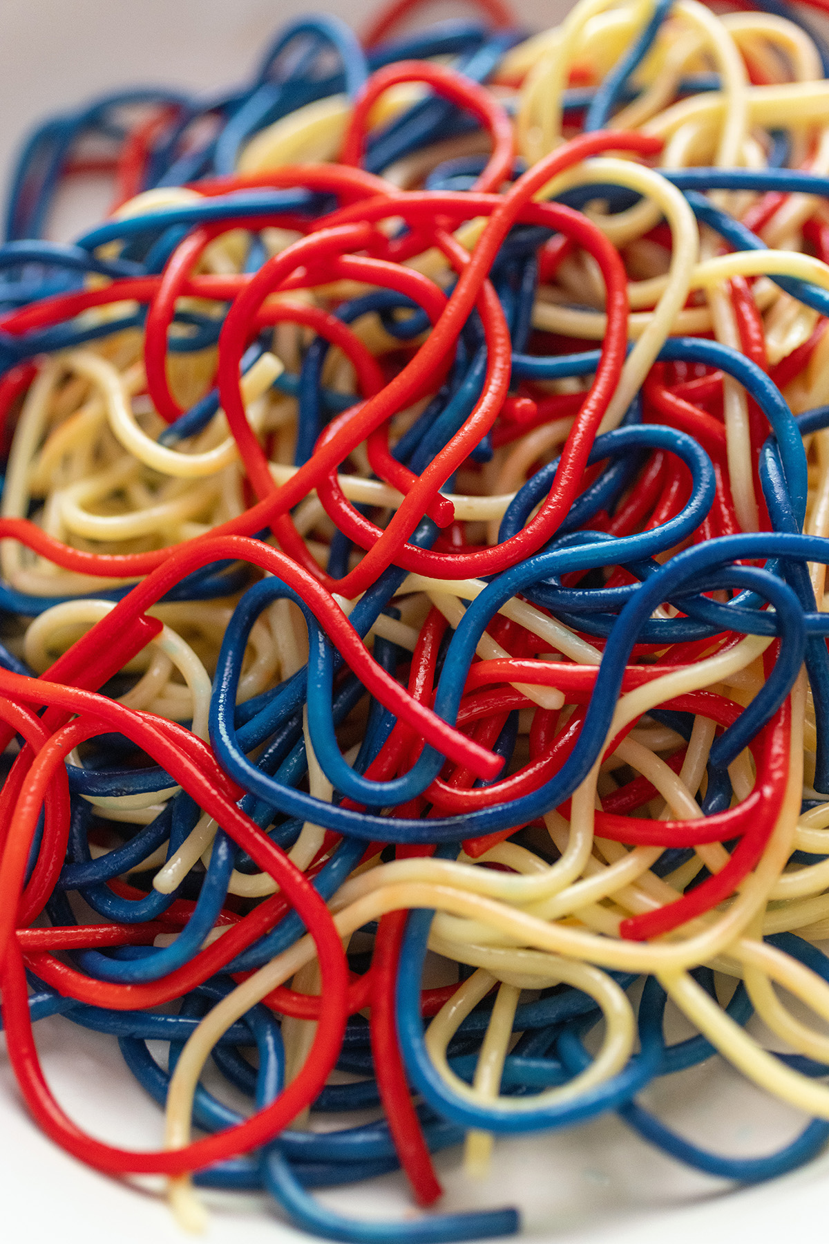 July 4th Red, White & Blue Spaghetti Noodles