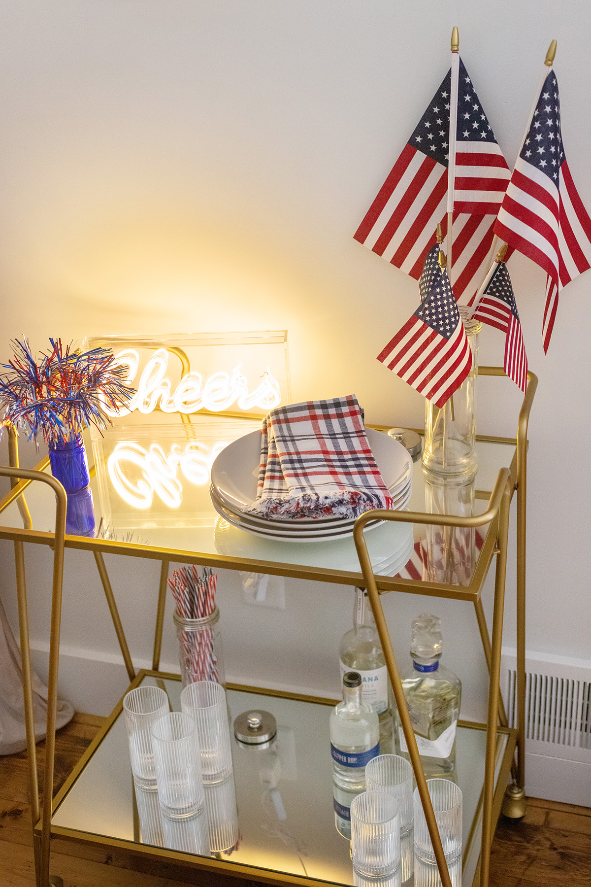 Patriotic 4th of July Bar Cart