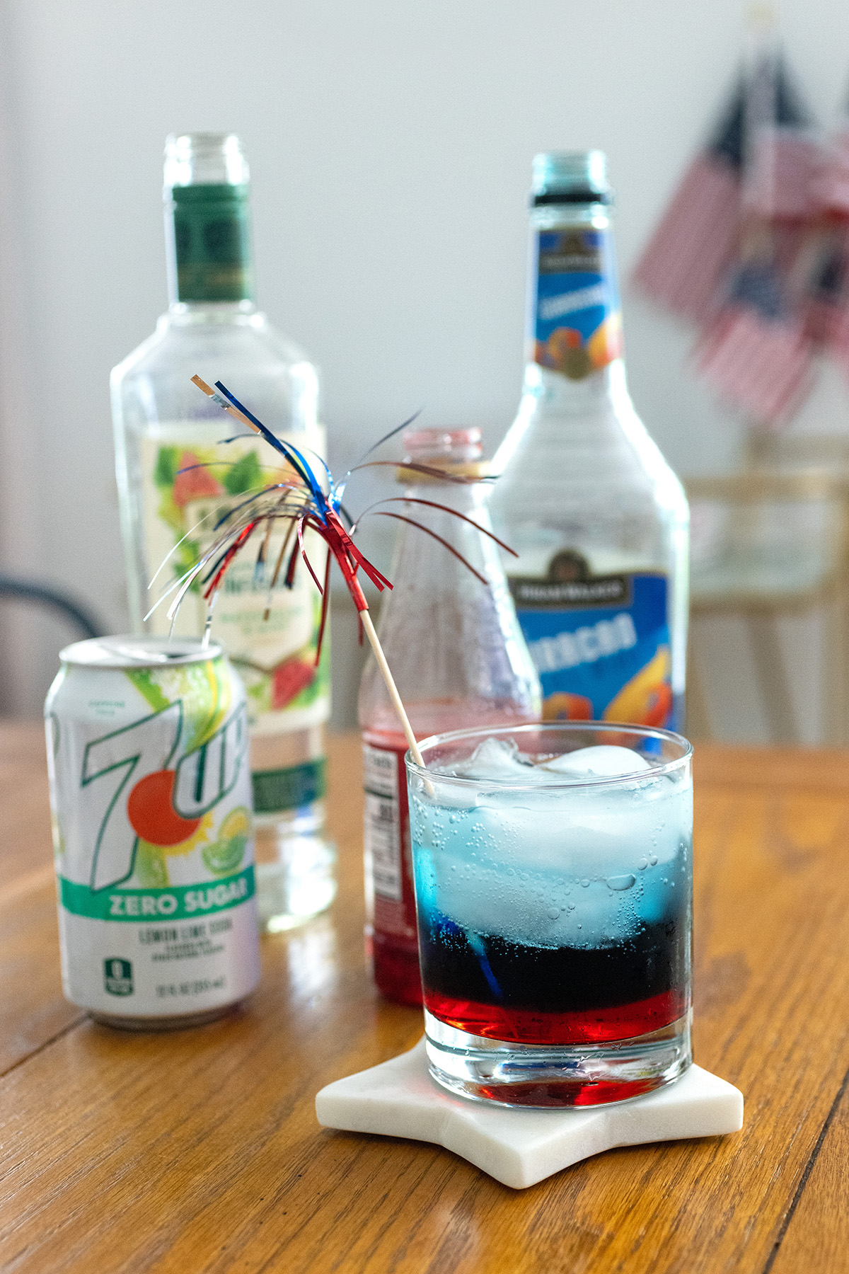 Red, White, Blue Layered Cocktail