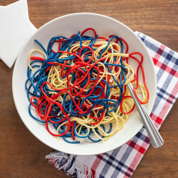 4th of July Red, White & Blue Noodles