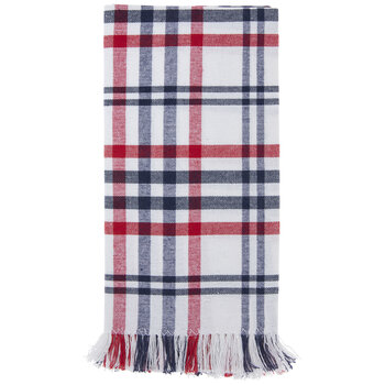 Red, White, Blue Plaid Cloth Napkins