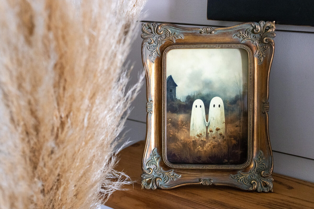Antique Frame Halloween Ghost Print