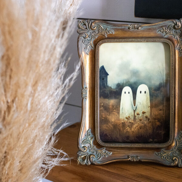 Antique Frame Halloween Ghost Print