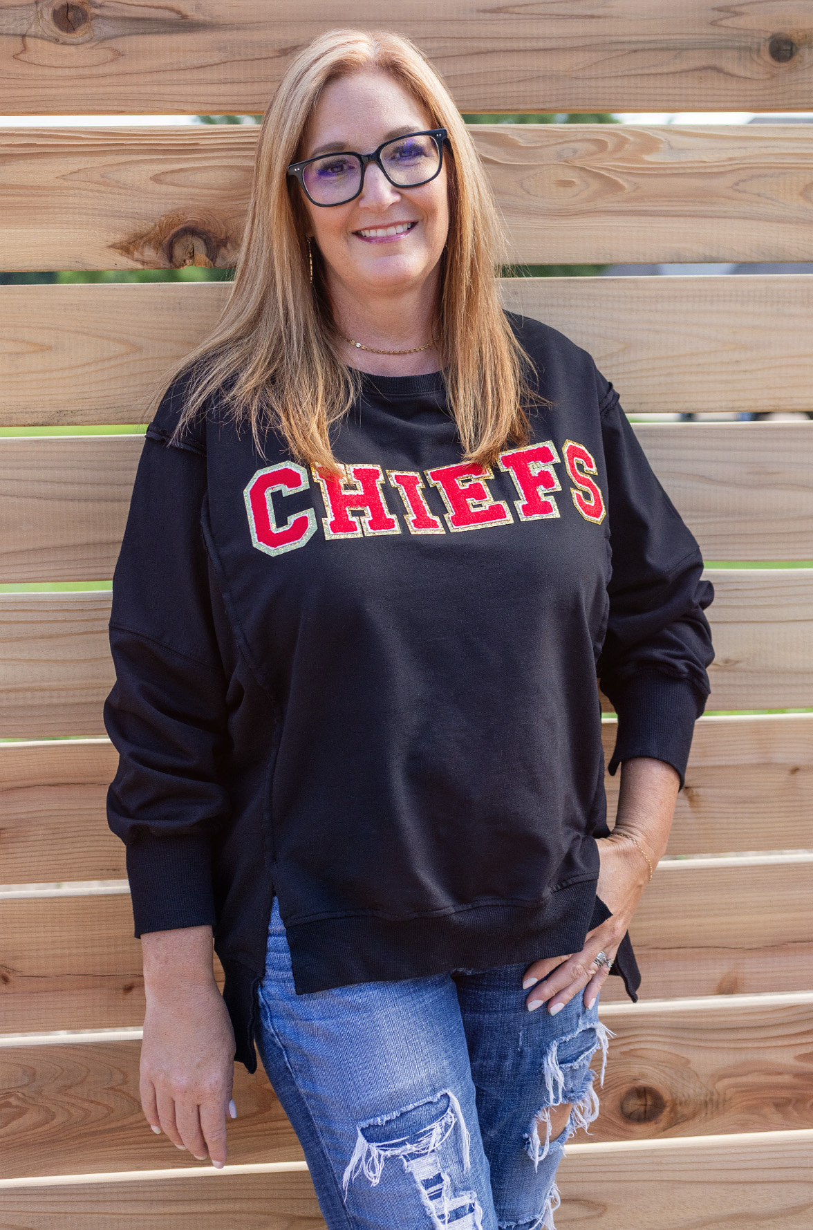 ChristyB DIY Chiefs Varsity Letter Sweatshirt