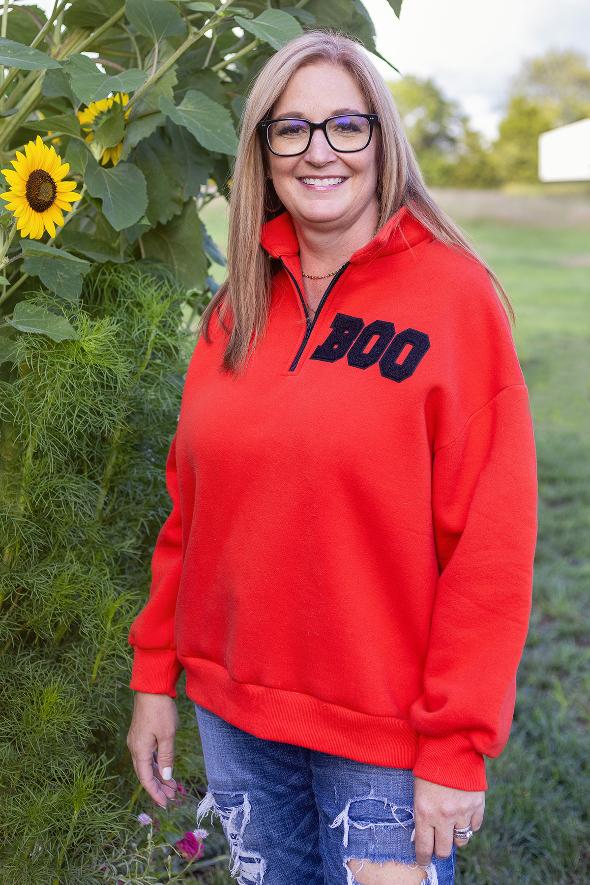 ChristyB DIY Halloween BOO Varsity Letter Sweatshirt