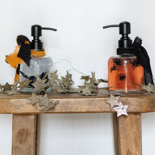 Halloween Spiders + Bats Hand Soaps DIY