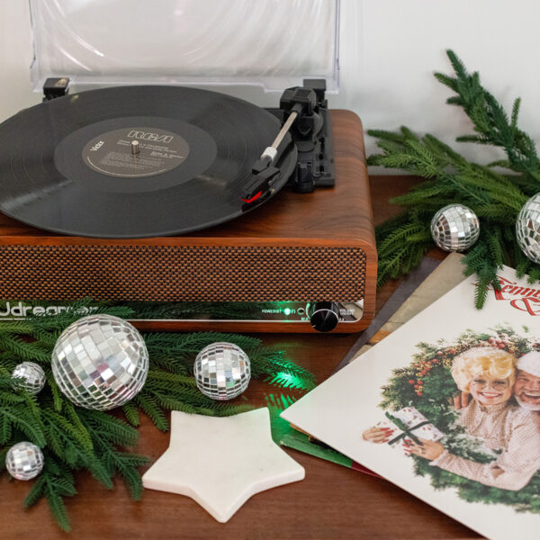 2023 Retro Christmas Record Player Table