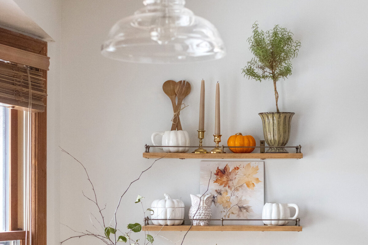 Fall Kitchen Shelves