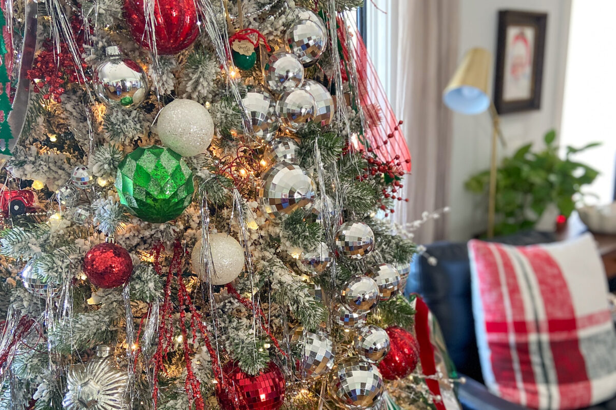 Disco Ball Christmas Tree Living Room