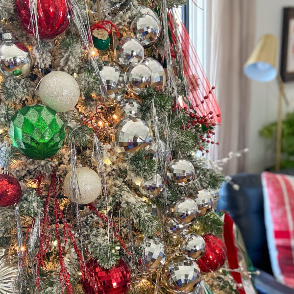 Disco Ball Christmas Tree Living Room