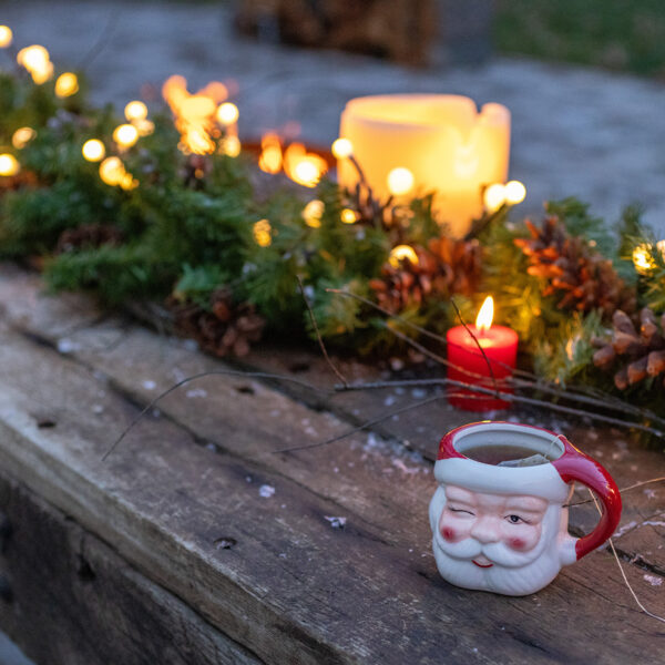 Outdoor Christmas Table | Santa Mug