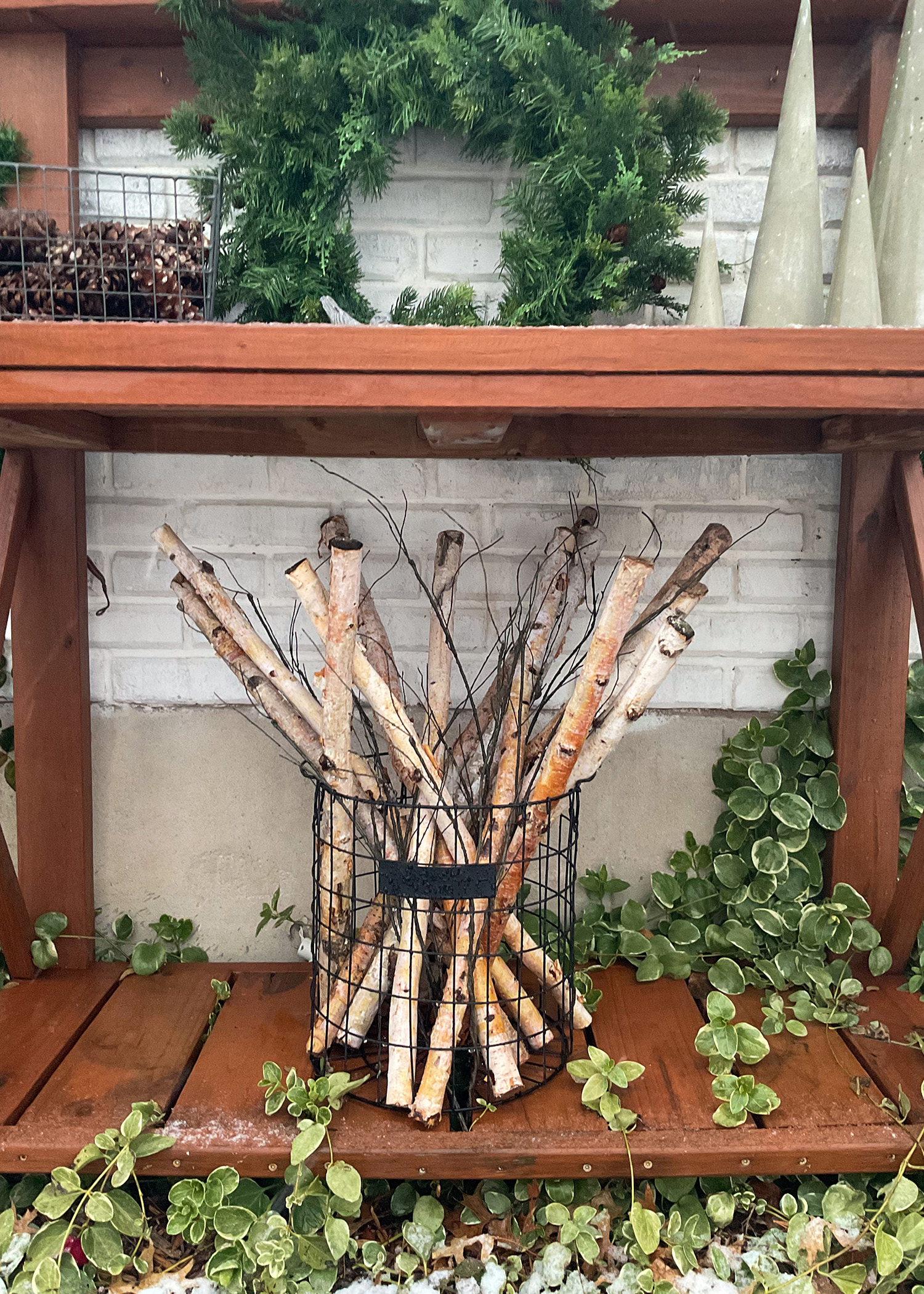 2024 Winter Potting Bench | Birch Logs