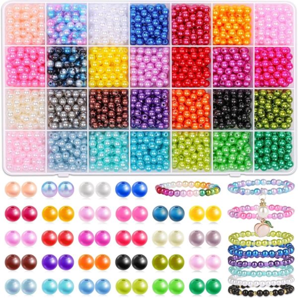 6mm Colored Pearl Beads