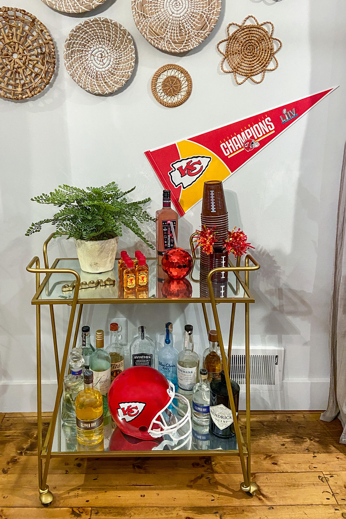 Chiefs Super Bowl Party Football Bar Cart