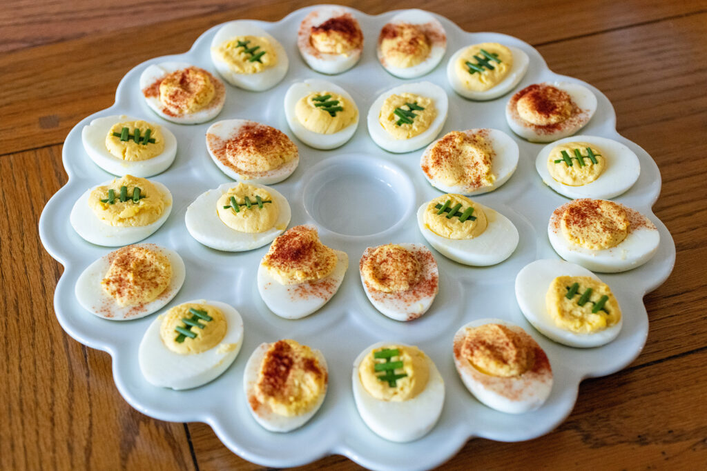 Super Bowl Football Deviled Eggs