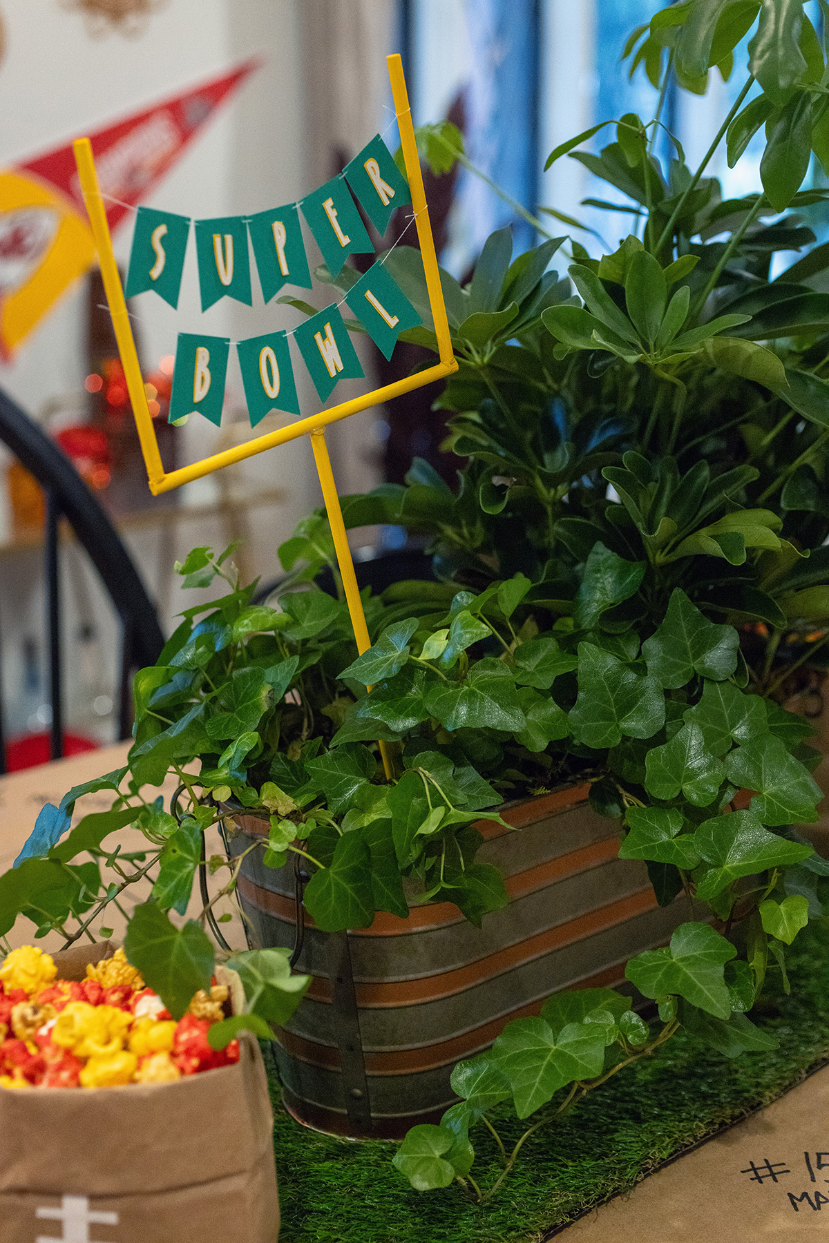 Super Bowl Party DIY Goal Post Banner