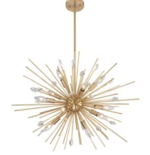 Antique Gold Starburst Pendant Light