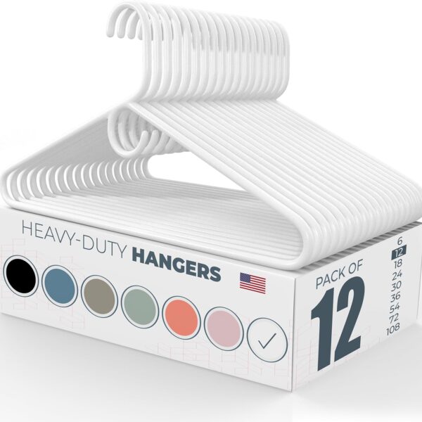 White Heavy Duty Plastic Clothes Hangers