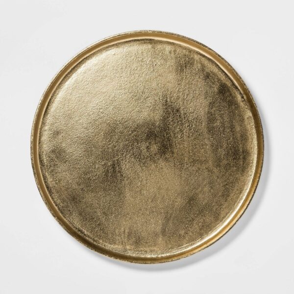 Threshold Round Gold Aluminum Tray