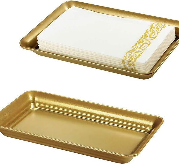 2-Pack Gold Vanity Tray