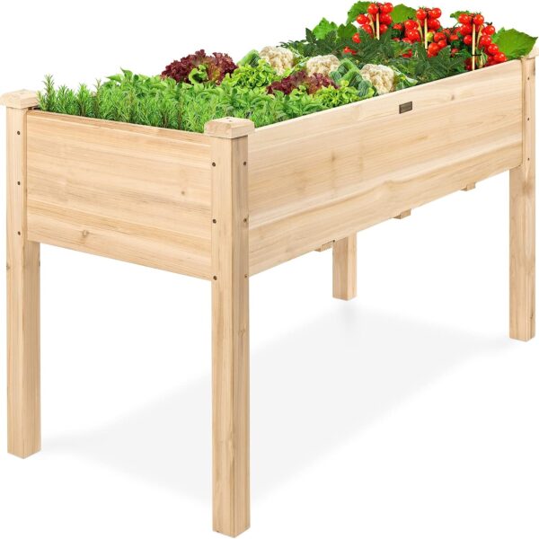 Elevated Wooden Raised Garden Bed