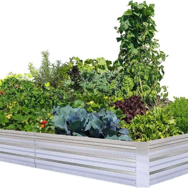 8'x4'x1.5' Galvanized Metal Raised Garden Bed