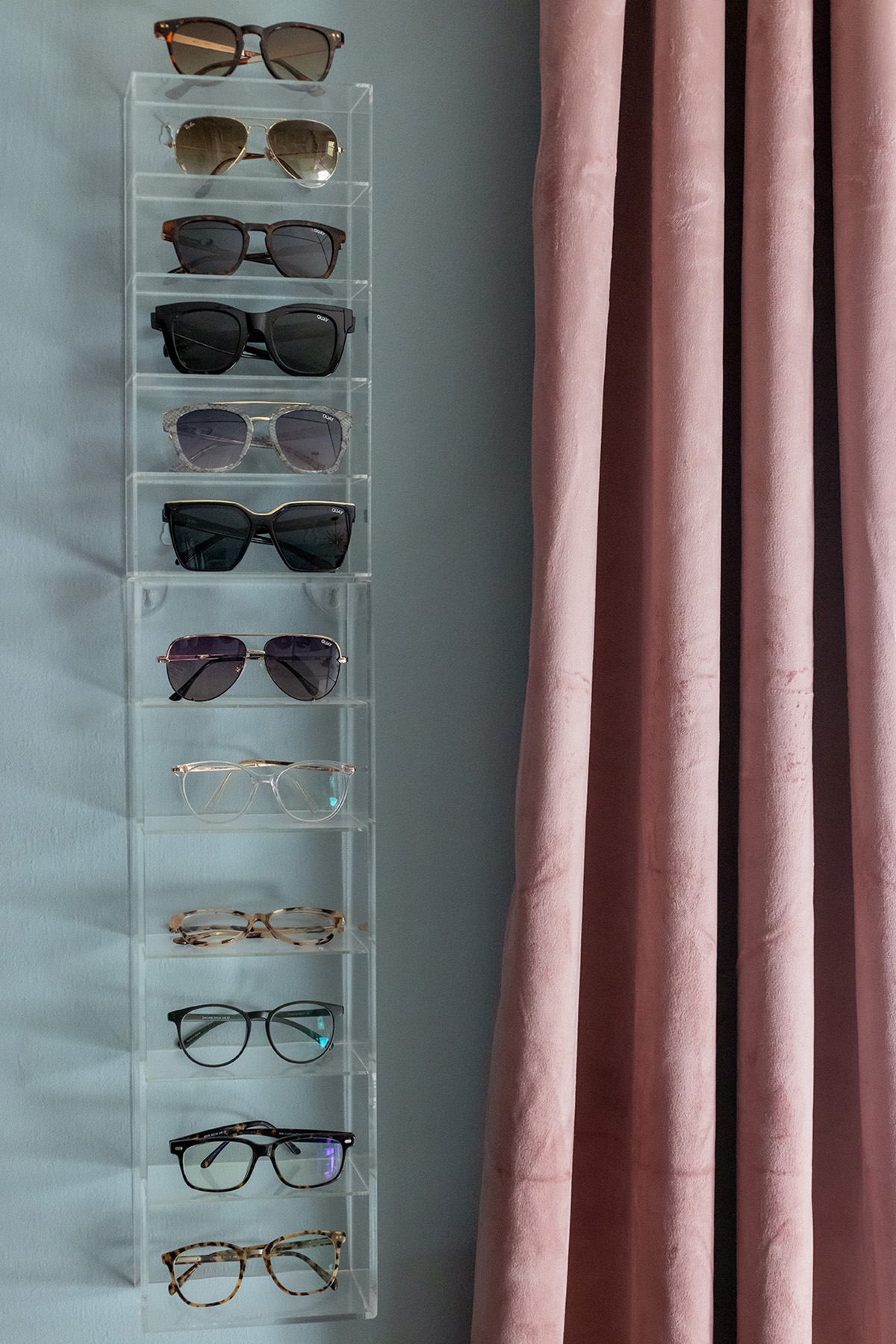 Master Closet | Acrylic Sunglasses Shelves