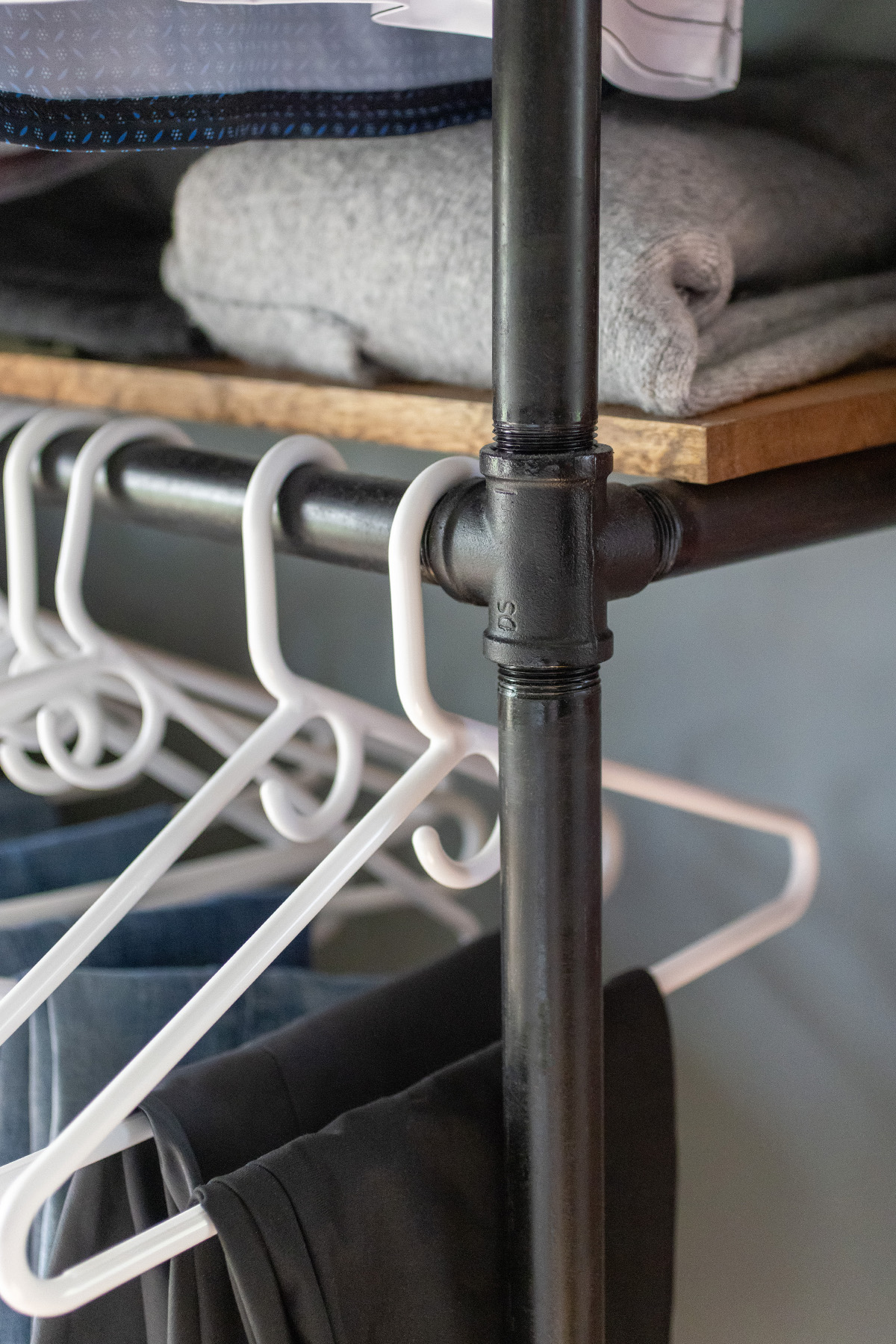 Master Closet Cast Iron Pipe Clothing Racks