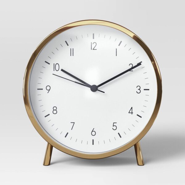 6" Mantle Brass Clock